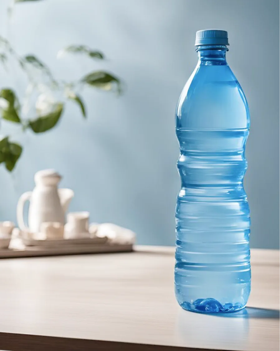 Clear bottled water